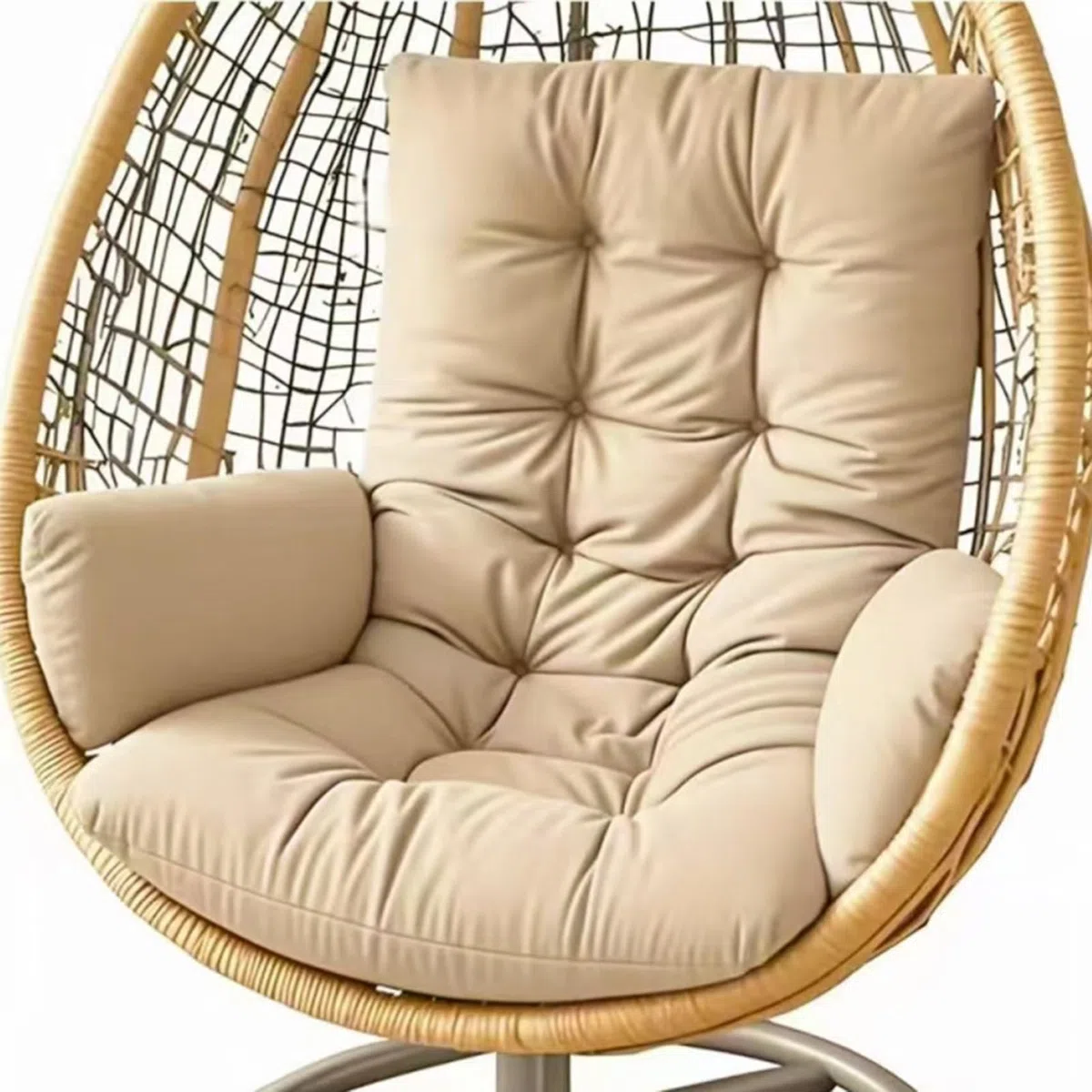 Generisch Hängesessel-Kissen,Garten Polster,Schaukelsessel-Kissen Indoor Sitzkissen Auflage für Hängeschaukel Hängekorb Outdoor Waschbar Schaukelstuhl Dicke Hängestuhl Sitzauflage,Khaki