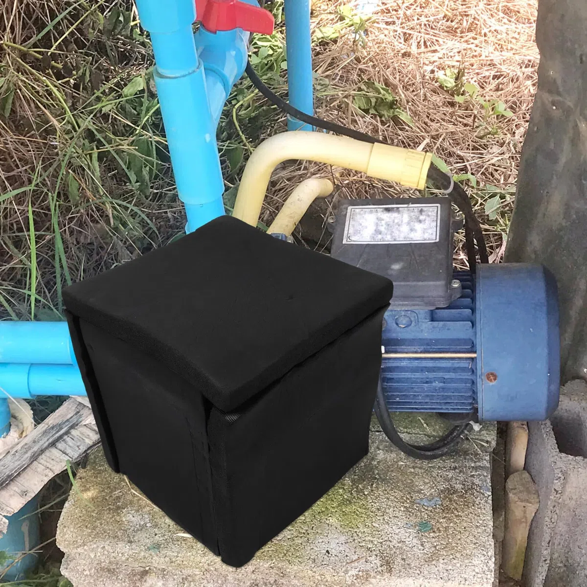 Schalldämmbox für Wasserpumpen 20x25x25cm aus Robustem Material Geräuschreduzierende Abdeckung Tragbares Schalldichtes Gehäuse für Garten Pool und Gewerbe