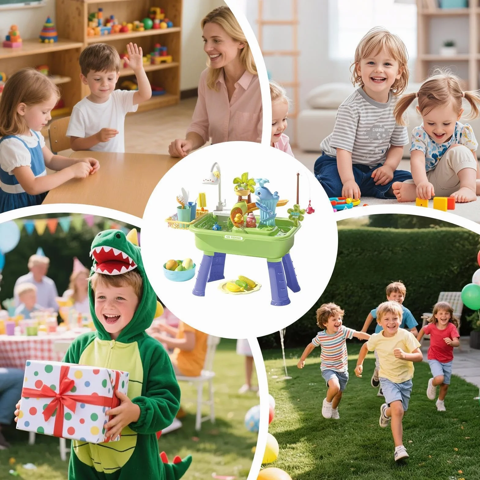 Wasserspieltisch für Kleinkinder, 2026 Upgrade Wasserspieltisch Kinder mit Wasserpumpe, Neuartige Spieltischs Sand und Wasser, Garten WasserSpieltischs für Kinder, Outdoor Sensorik Spielzeug