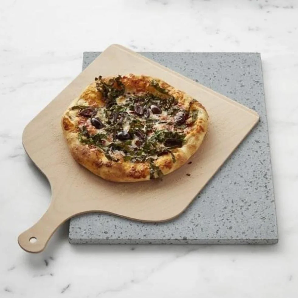 MAAJ Eppicotispai Pizza-Set mit Kochstein und Pizzaschieber, Silber