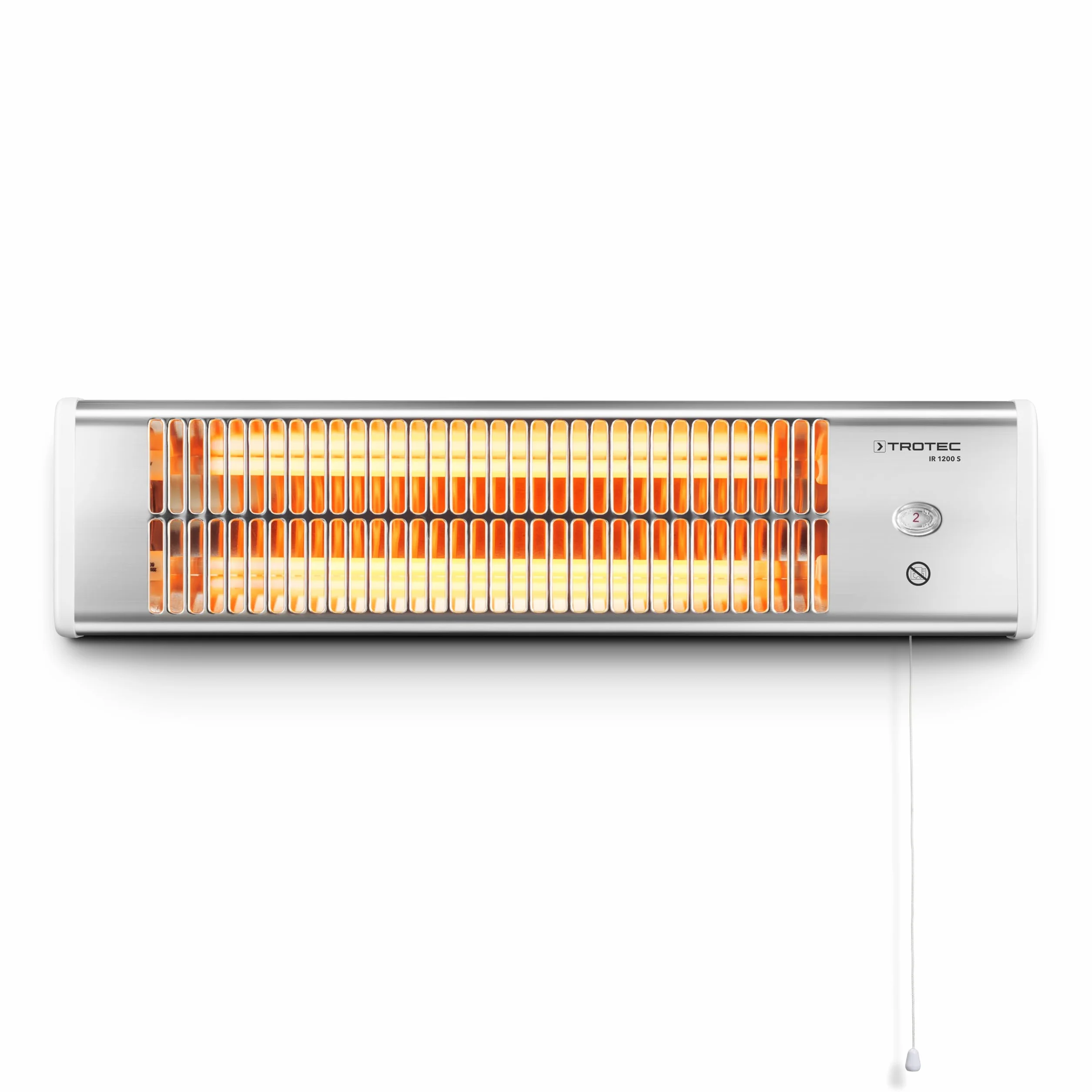 TROTEC Terassenheizstrahler Infrarot IR 1200 S – Heizleistung 600 W / 1200 W – Standgerät, Wandmontage