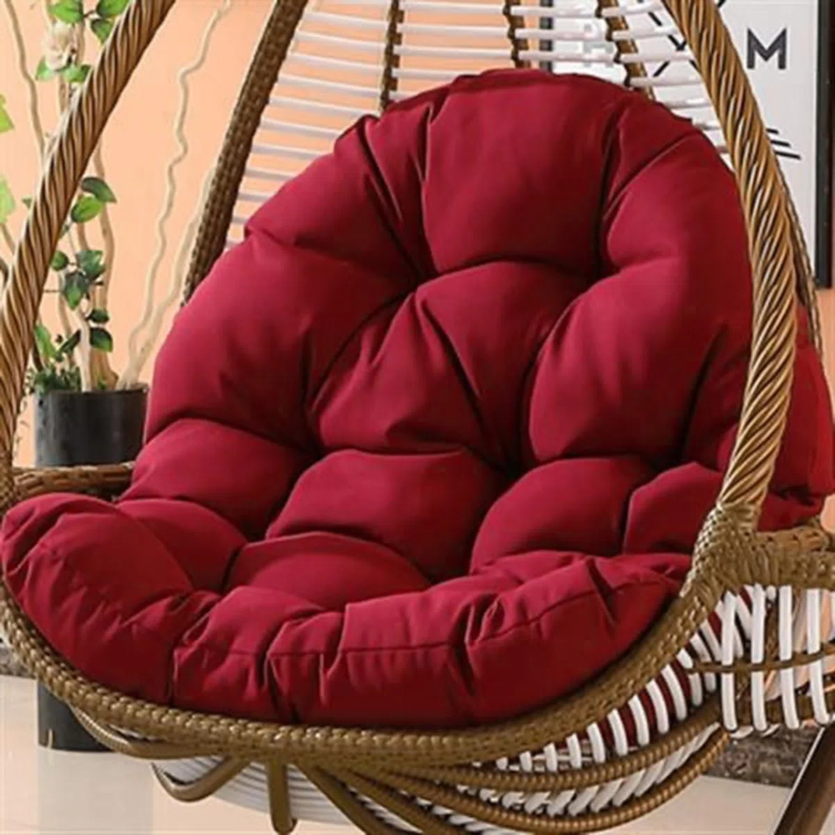 Generisch Hängesessel Kissen, Kissen für Eierstuhl, Bankauflagen für Gartenmöbel, Polster, Hängekorb, Schaukel Korb(Wine red)