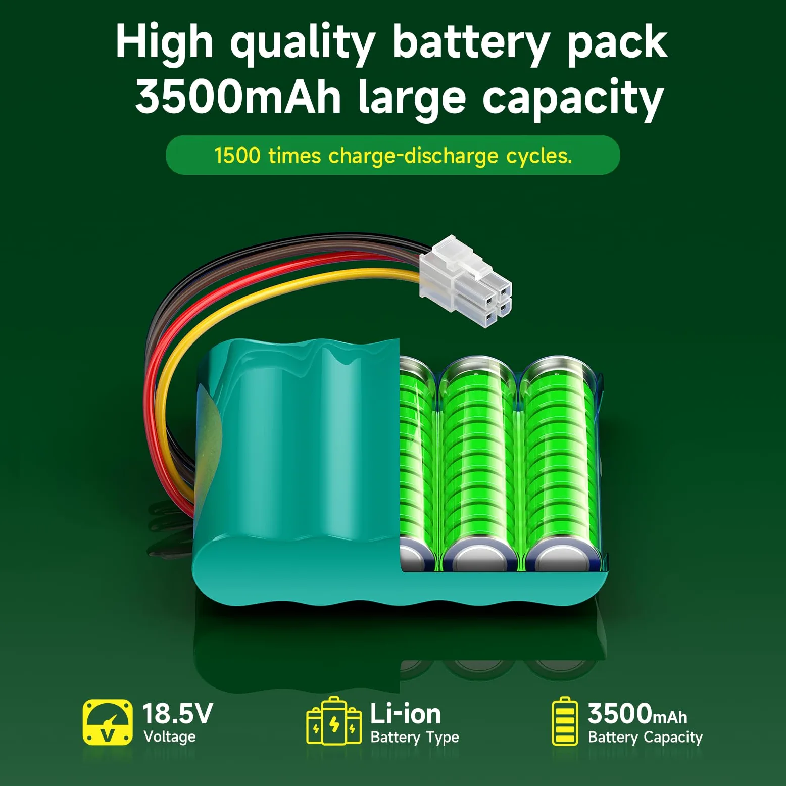 CITYORK 3500mAh Ersatzakku für Gardena Sileno R100Li R130Li R160Li, Gardena Sileno+ City/Life, für Husqvarna Automower 310 315 Rasenroboter, Rasenmäher Akku (18,5V, Li-ion)