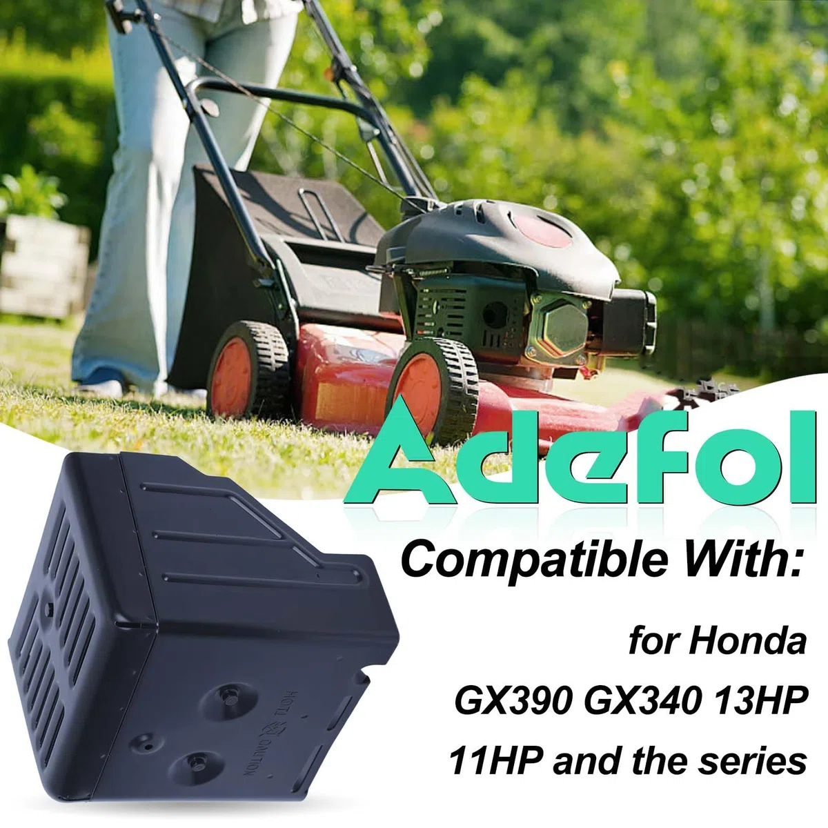 Auspuff für Honda GX390 GX340 11HP 13HP Motoren, ADEFOL Auspuff mit Auspuffrohr Dichtung 4 Takt Motor Auspuffbaugruppe Ersatzteile Schalldämpfer Dichtunssatz Zubehör