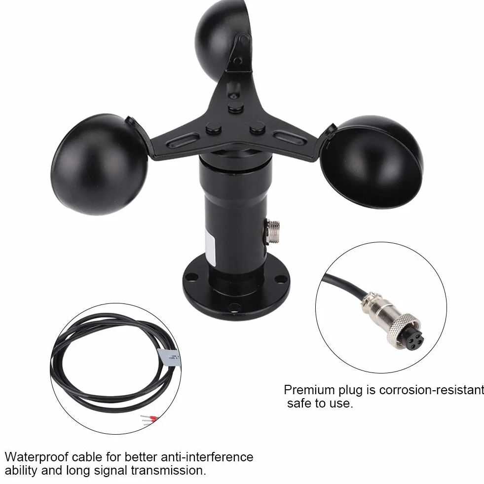 Becherförmiger Windsensor 360-Grad Windgeschwindigkeitsmessung 0-10 V Digitales Anemometer Windrichtungssensor