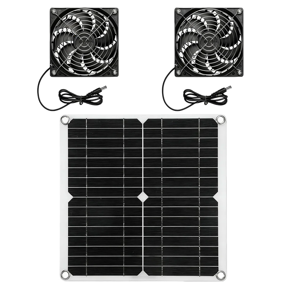 Solar Ventilator Solar Lüfter, 12W Solarpanel Ventilator, Wasserdicht Ventilators Solarbetrieben, Solarlüfter Solarpanel mit DC Doppelventilator für Kleine Hühnerställe, Gewächshäuser, Schuppen