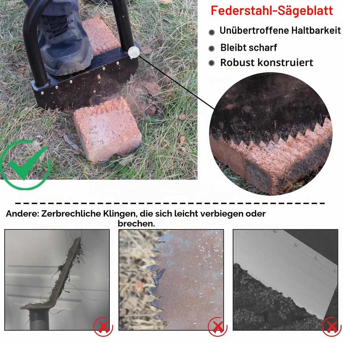Rasenkantenstecher 104cm Langer Kantenschneider mit Federstahl-Sägezahnklinge Breite Fußplattform Korrosionsgeschützter Halbmond-Rasenkantenschneider für Garten Rasenpflege Beet