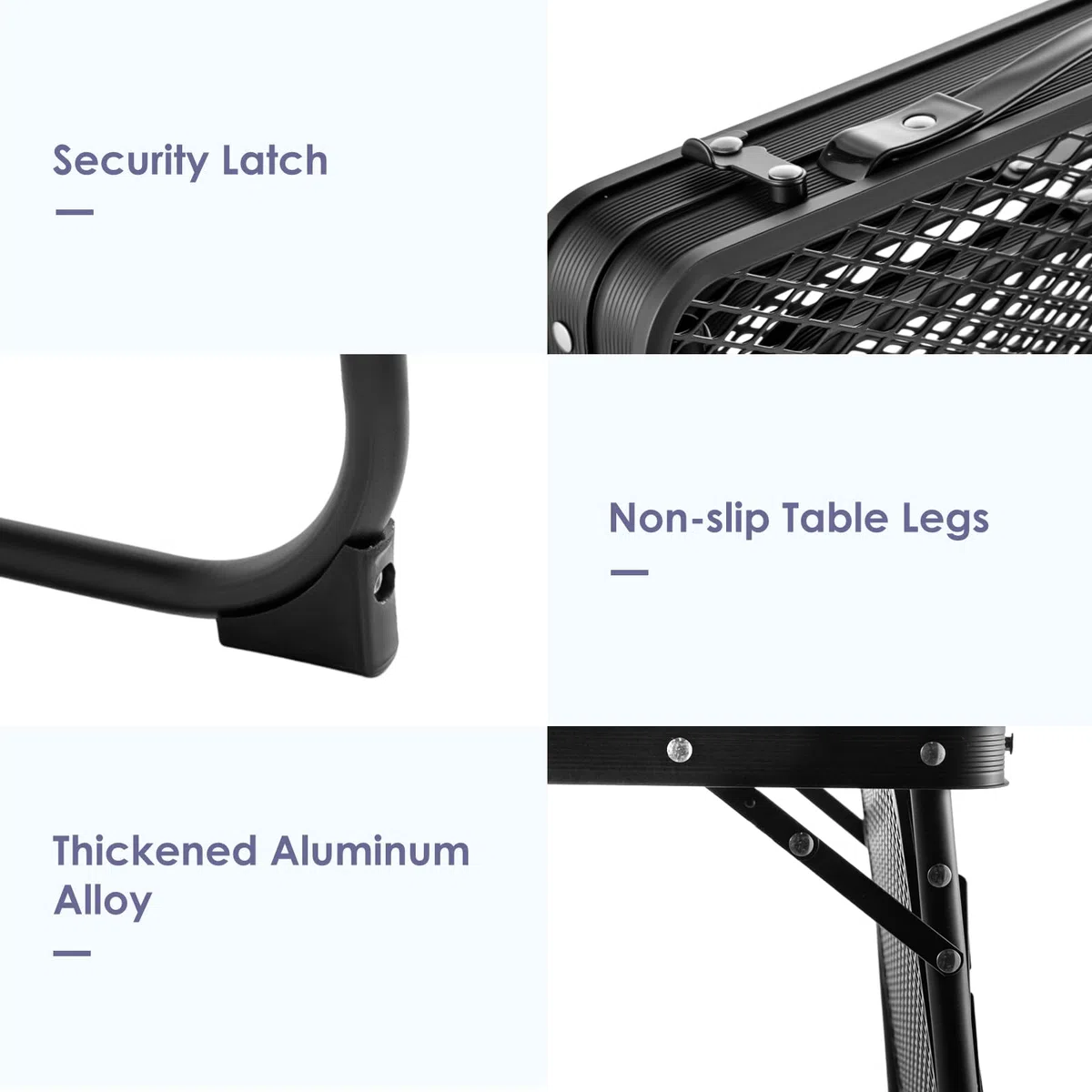 Faltbarer Campingtisch aus Aluminiumlegierung für Outdoor, Leichter Picknicktisch mit Schubladen & Doppel-Ebenen-Tischplatte, Tragbarer Gartentisch für Grill, BBQ, Strand, Wandern