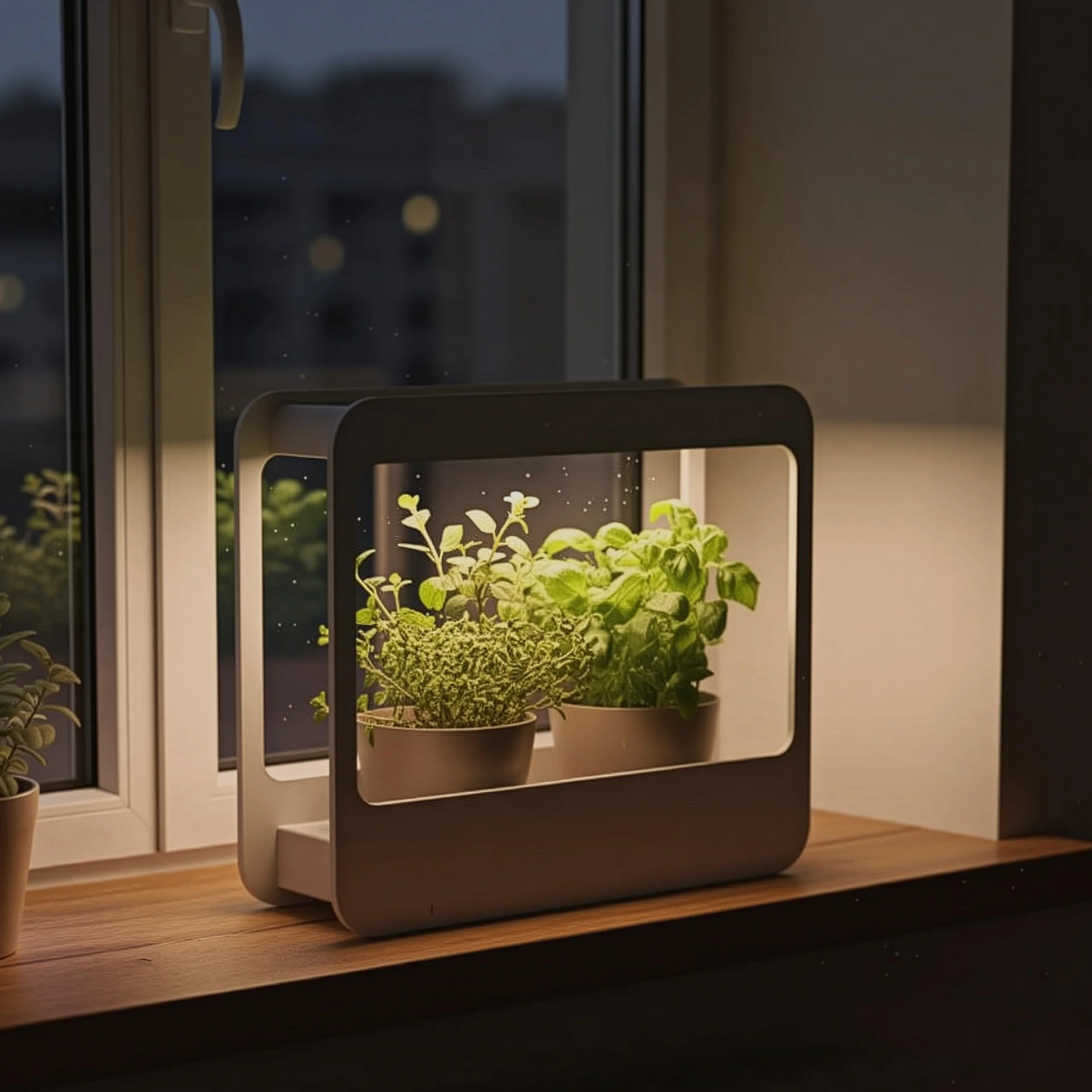 Romberg Home Garden Mini Gewächshaus mit LED Wachstumslampe für Pflanzen, LED Pflanzenlampe Vollspektrum, 14W Grow Light für Basilikum Topf, Minze Samen und Rosmarin Pflanze, 50.5x21x40 cm