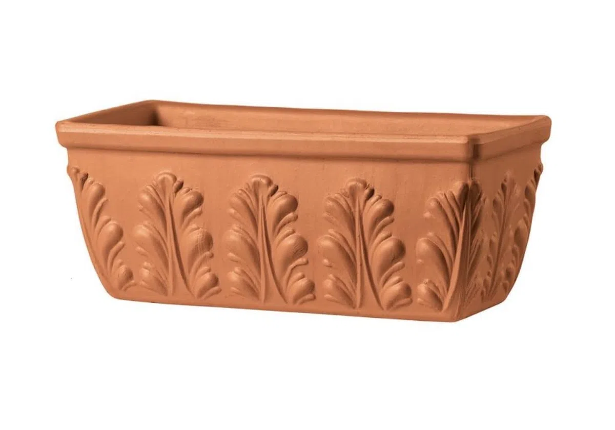 Generisch NEU !! Orig. Italienischer Blumenkasten 52 cm aus Terracotta Balkonkasten Pflanzkasten Blumentopf Pflanzgefäß Terrakotta
