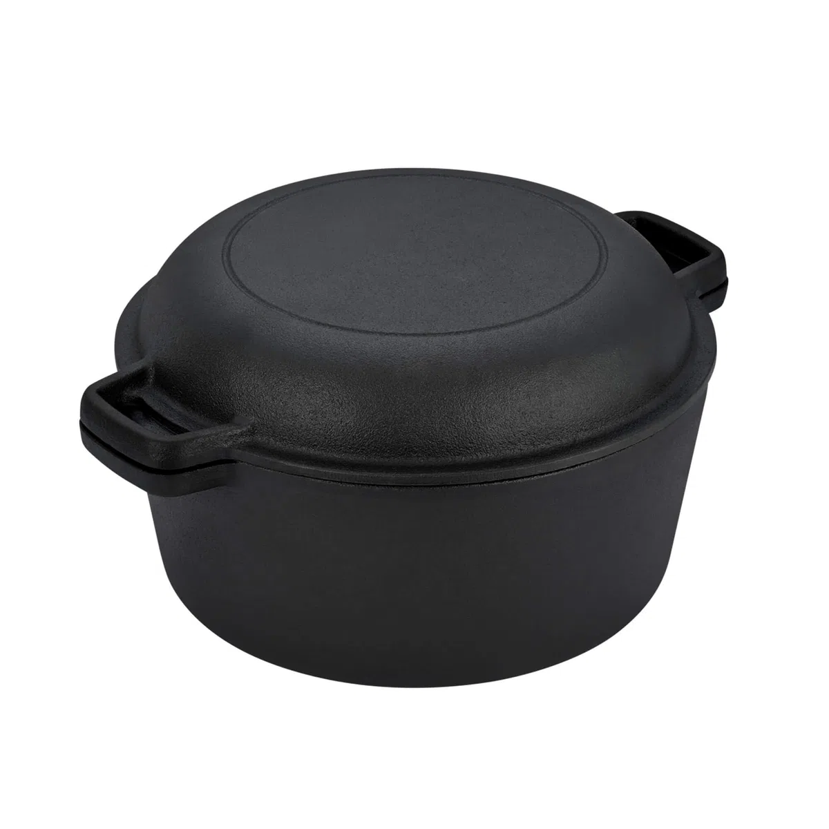 GRÄWE Dutch Oven CI 350 Ø 26 cm – Gusseisen Brat- & Kochtopf 2-in-1 mit Deckel, Induktion & Backofen geeignet, Schmortopf & Bräter für Outdoor & Küche, 5QT, 4,7 Liter