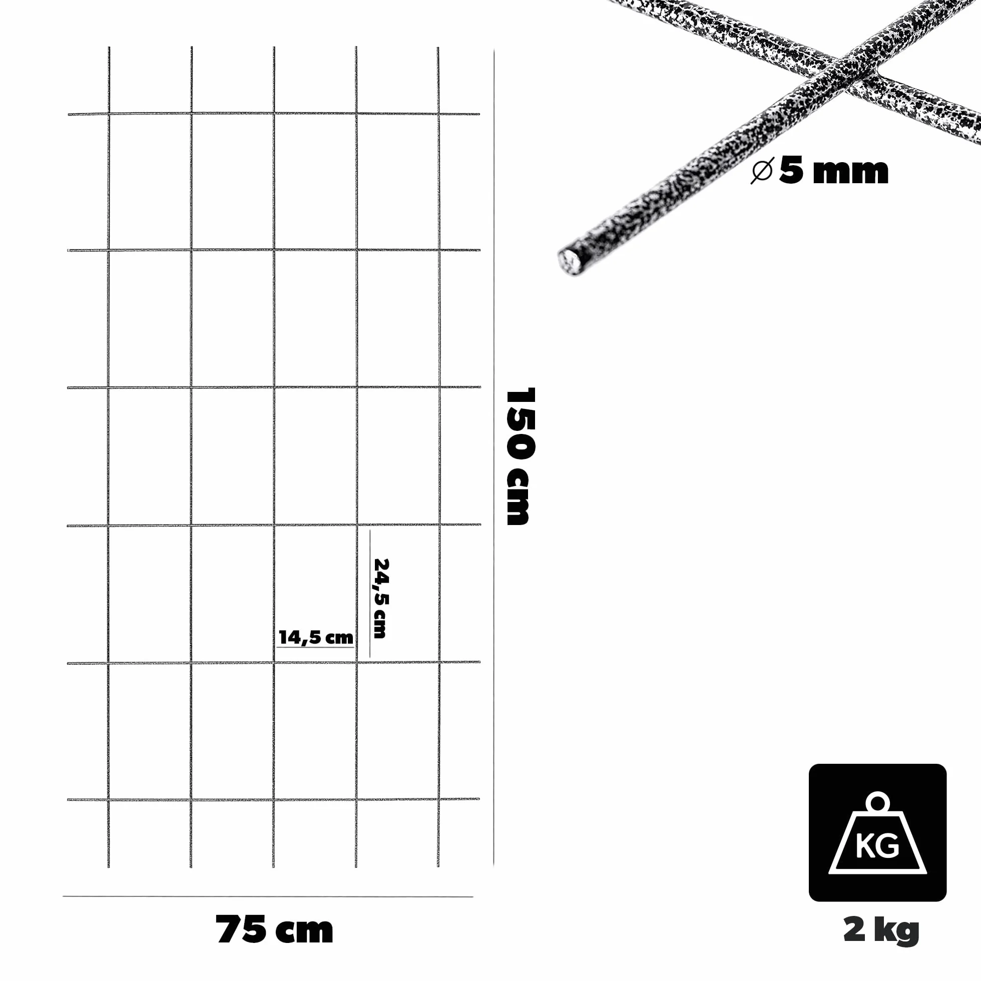KADAX Rankgitter 75 x 150 cm, Gitterspalier für Garten, Pflanzen, Balkon, Terrasse, Metall Spalier, Rankhilfe, Klettergitter aus Stahl, Kletterhilfe, Rosenspalier, Pflanzengitter