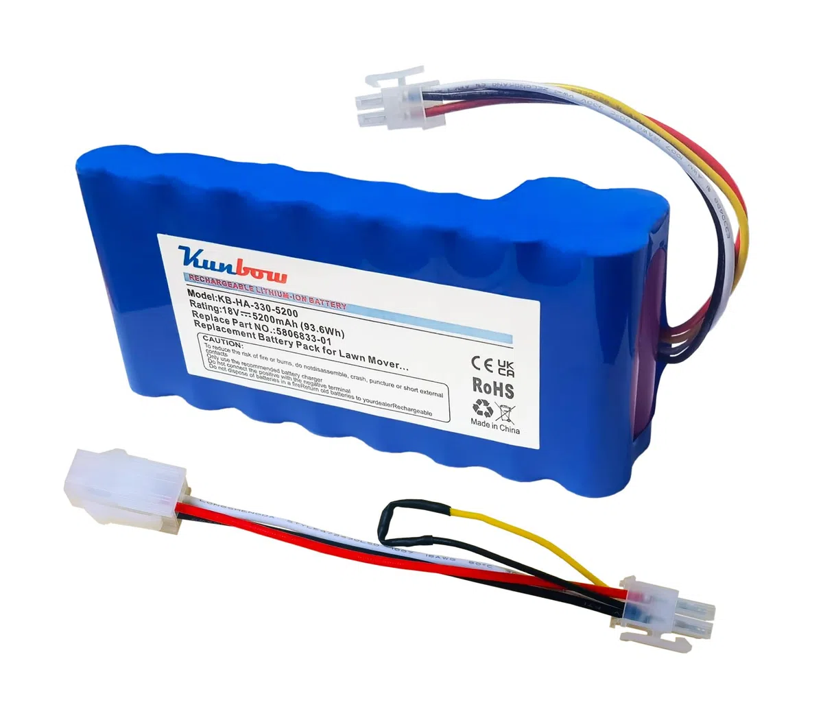 5200mAh Mähroboter akku,Ersatzakku für Husqvarna Automower 320, 330X, 420, 430, 430X, 440, 450X, 520, 550 Rasenroboter,Ersatz für 580 68 33-01,580 68 33-02 Akku. (18V/93.6Wh)