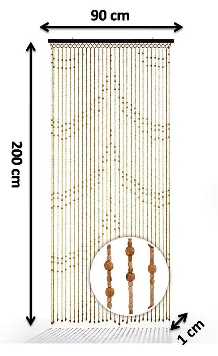 Kobolo Türvorhang Perlenvorhang Samara 31 Stränge 90x200 - Sichtschutz Balkon und Terrasse