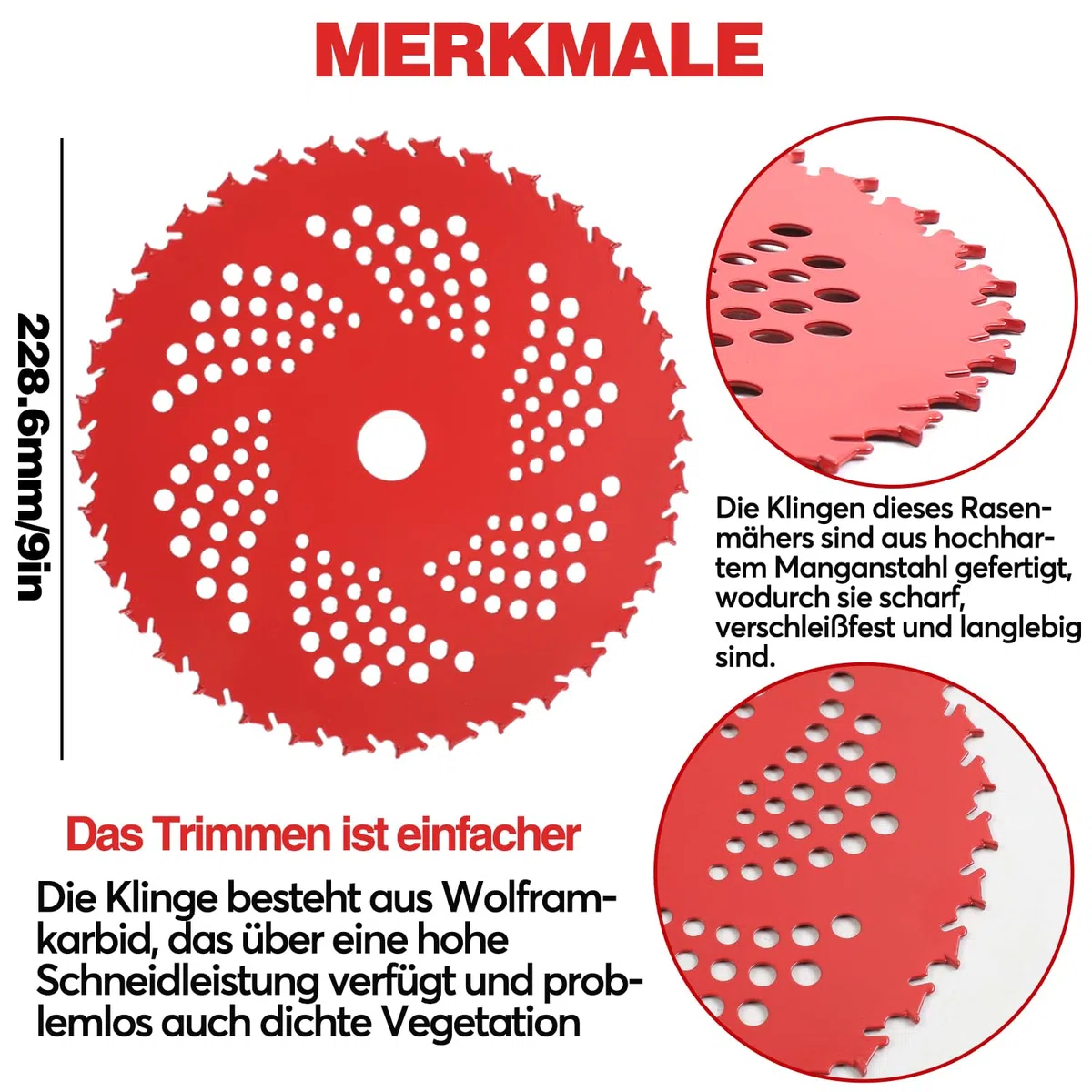4er Set Freischneider Sägeblatt, 230/255 X 25,4 MM Kreissägeblatt Sägeblatt, Hartmetall Motorsense Zubehör Sägeblatt in 3T/20T/36T/80T, für Kreissägen Motorsensen