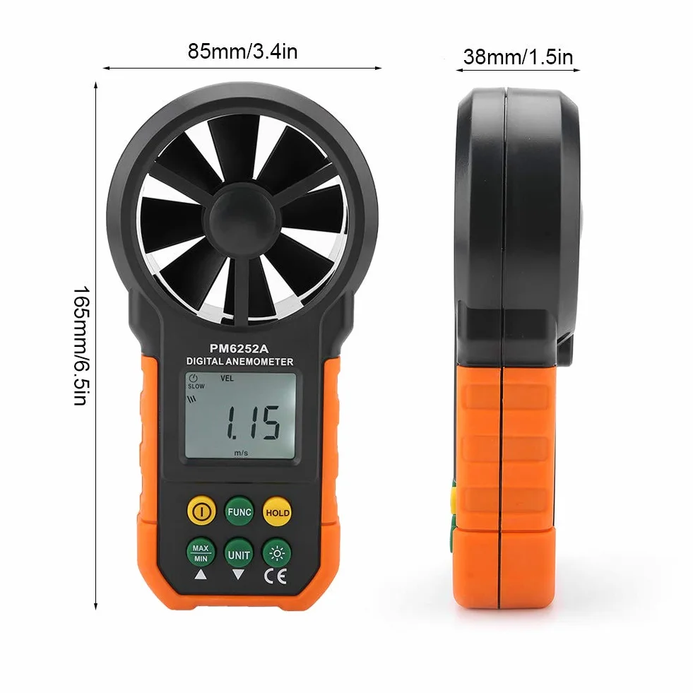 PM6252A Digitaler LCD-Windgeschwindigkeitsmesser Hand-Windmesser