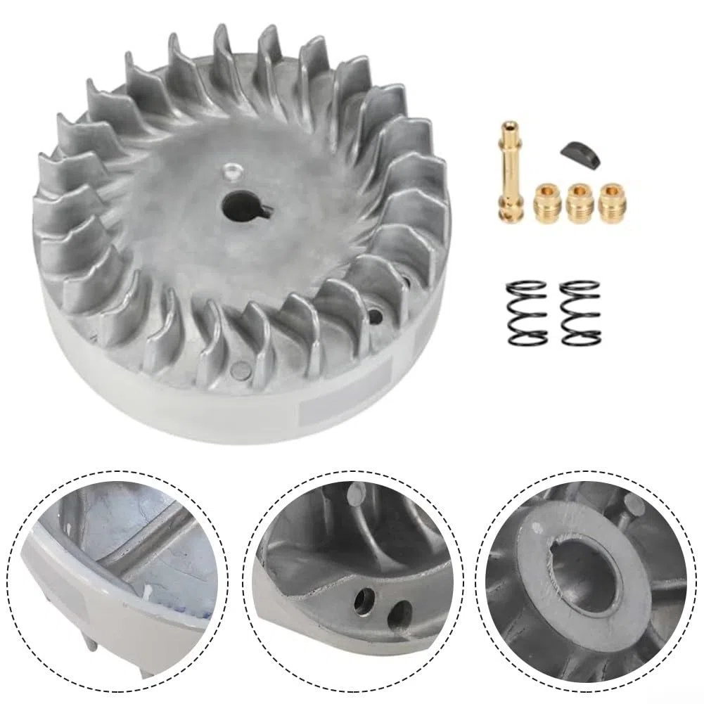 Aluminium Schwungrad 212cc für Predator & für HEMI Motoren, kompatibel mit für COLEMAN CT200U BT200X für MINI Bike, inkl. Ventilfedern und Hauptdüsen-Set für Go-Kart Rasenmäher Reparatur
