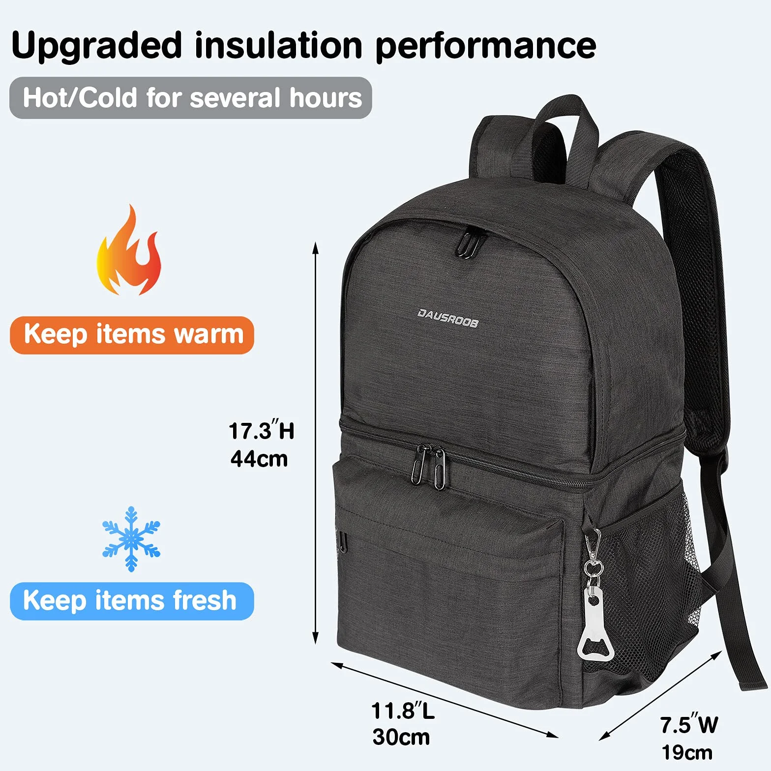 Kühlrucksack 2-IN-1 Isoliertasche groß Kühltasche Thermo Rucksack Auslaufsichere Rucksack mit Kühlfach Perfekt für Picknicks, Strand Ausflüge, Wandern, Arbeiten &Familienausflüge(24 Dosen)