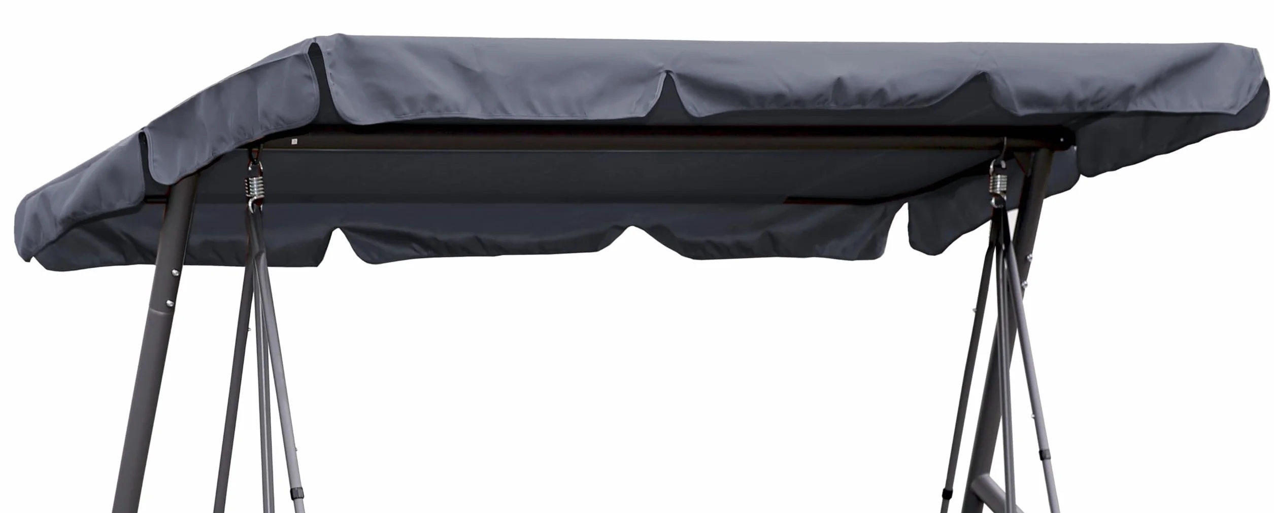 Hollywoodschaukel Dachbezug 210 x 145 cm Grau Wasserdicht | Universal Ersatzdach Gartenschaukel 3 Sitzer | UV 50 Schaukel Dach Ersatz Bezug
